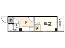 オガワビル 1Kの間取図画像