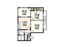グレイスカンドウC 3LDKの間取図画像