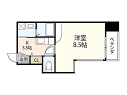 ア・レスト中町 1Kの間取図画像