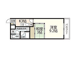 クレベール相原 1SKの間取図画像