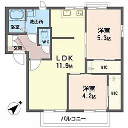 フレグランスKMA 2LDKの間取図画像