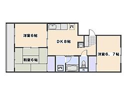 第三桂ビル 3DKの間取図画像