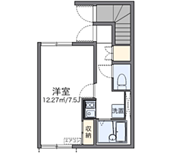 レオネクストTENJIN 1階1Kの間取り