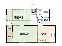 共栄荘 2DKの間取図画像