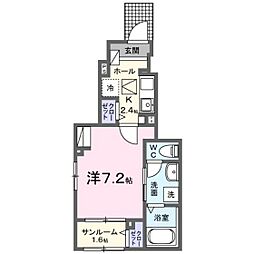 シャンス トロワ 1Kの間取図画像