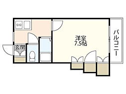 グリーンパーク大芝 1Kの間取図画像