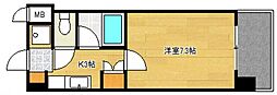 第3コーポ倉本 1Kの間取図画像