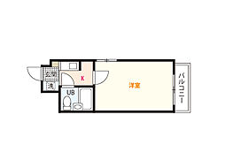 アメニティ可部 1Kの間取図画像