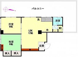 スワンハイム 2LDKの間取図画像