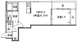 仮)隅の浜1丁目アパート 1階1LDKの間取り