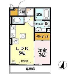 グランドソレーユ 1LDKの間取図画像