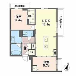 Balloonflower North 2LDKの間取図画像