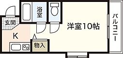 フラワービル広島 ワンルームの間取図画像