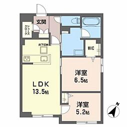 ベレオ八木 2LDKの間取図画像