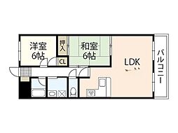 ウィステリア庚午 2LDKの間取図画像