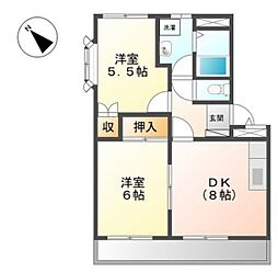 MAISONESPOIRアラタニ 2DKの間取図画像