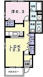 ルーラル2 1LDKの間取図画像