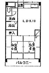 コーポ・カワチ 2LDKの間取図画像