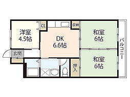 コーポグリーンピア 3DKの間取図画像