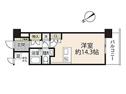 グランアークテラス ワンルームの間取図画像
