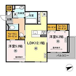 ボナール 2LDKの間取図画像