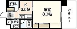 フォーラム牛田-7 1Kの間取図画像