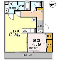 シエル大通 1LDKの間取図画像