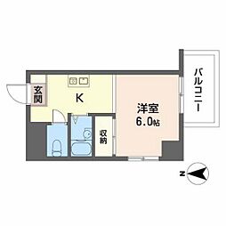 第1NSビル ワンルームの間取図画像
