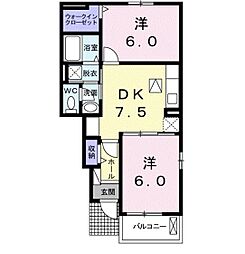 グランシャリオ3 2DKの間取図画像