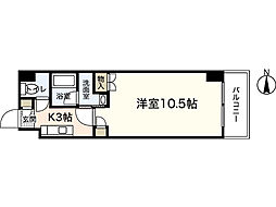 エイトバレー鈴が台 1Kの間取図画像