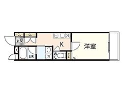 M・テラス竜王町 1Kの間取図画像