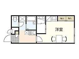 レオパレスセジュール藤 1Kの間取図画像