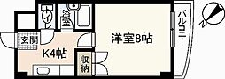 リスティア中筋 1Kの間取図画像