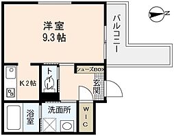 プランソレイユ吉見園 1Kの間取図画像