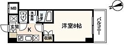 パレグレース中筋 1Kの間取図画像