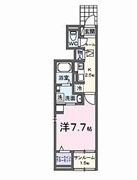 プラムガーデンA 1Kの間取図画像