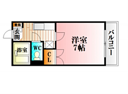 わかさやビル 1Kの間取図画像