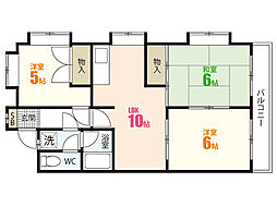 観ビル2 3LDKの間取図画像