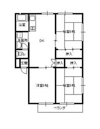 コーポ福島 3DKの間取図画像