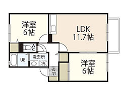 ハイタウン宮島口上1丁目 2LDKの間取図画像