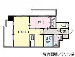 サニーロード大町駅前 1LDKの間取図画像