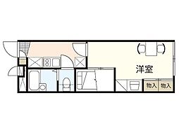 レオパレスやはた 1Kの間取図画像