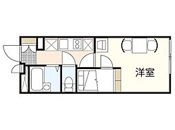 レオパレス広白岳 1Kの間取図画像