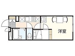 レオパレス広白岳 1Kの間取図画像