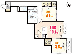 タウン祇園 2LDKの間取図画像