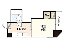 中浦ビル 1DKの間取図画像