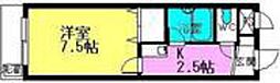 マニクールヌマタ 1Kの間取図画像