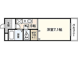 サンモリッツ 1Kの間取図画像