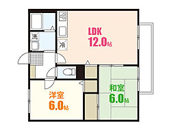 サニーヒル1 2LDKの間取図画像