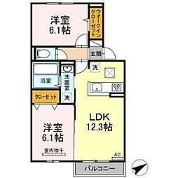 ユーキ中野 2LDKの間取図画像